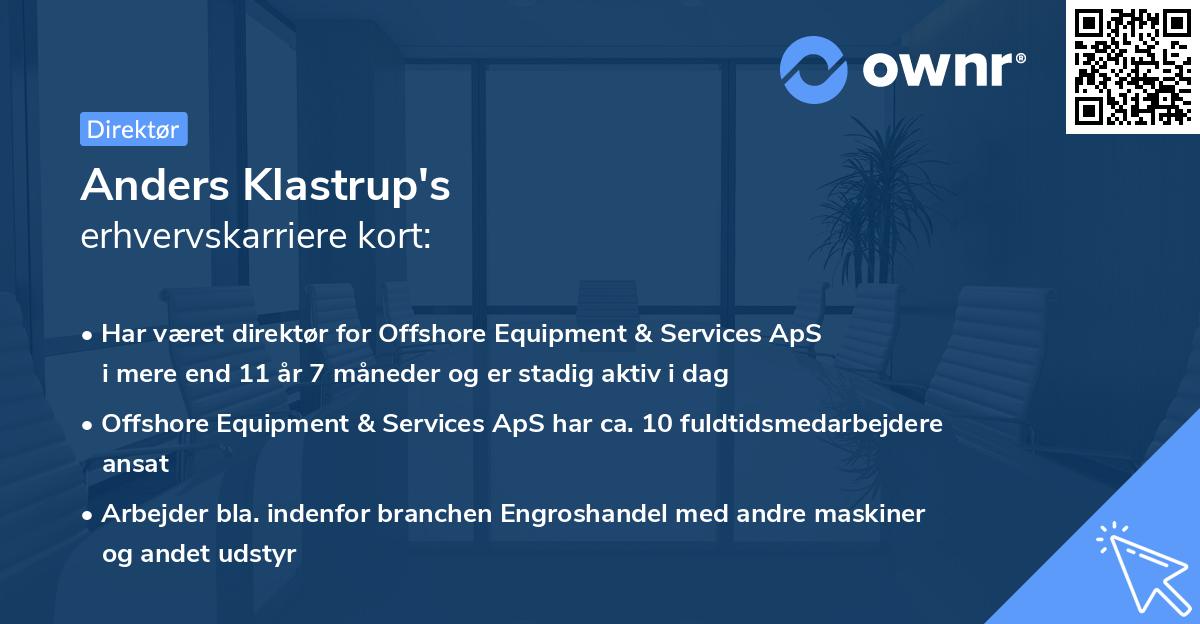 Anders Klastrup's erhvervskarriere kort