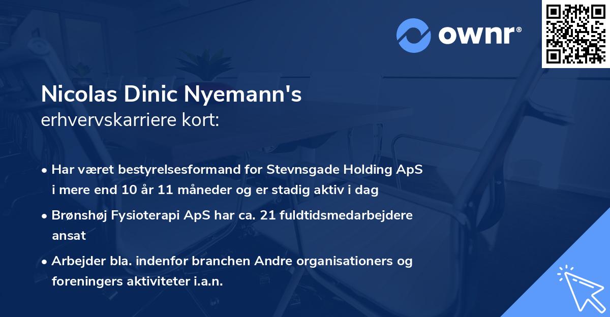 Nicolas Dinic Nyemann's erhvervskarriere kort