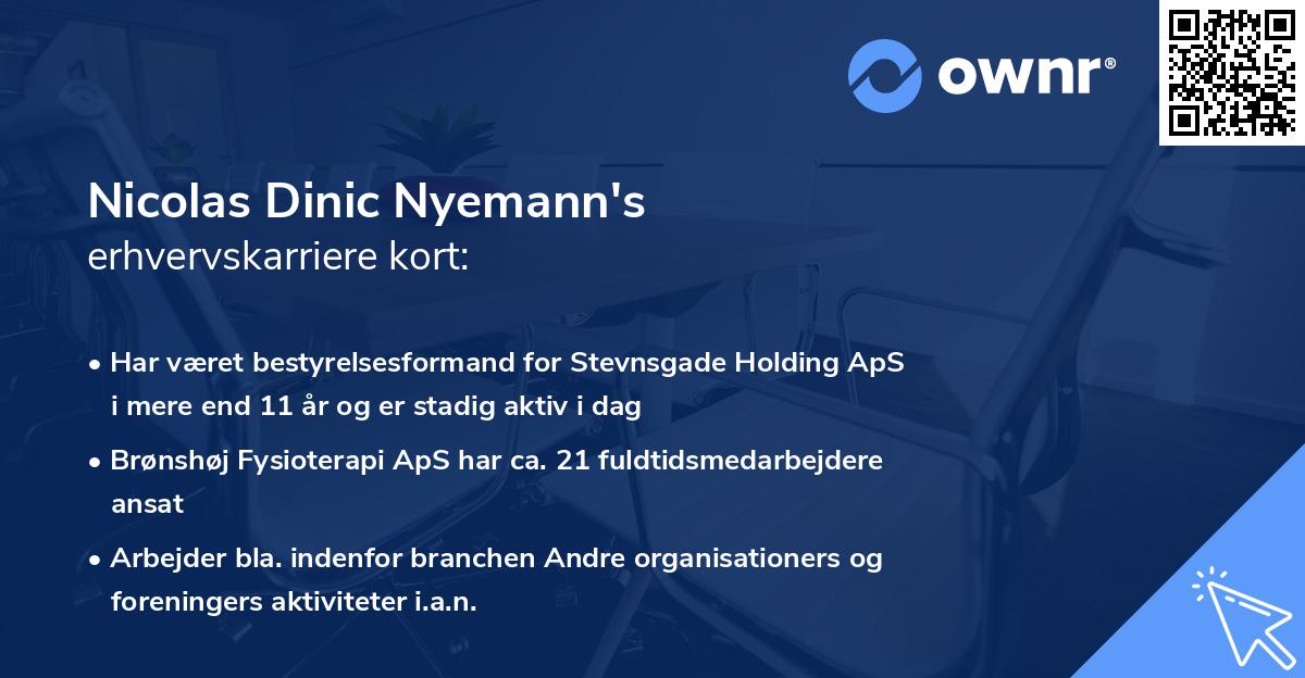 Nicolas Dinic Nyemann's erhvervskarriere kort