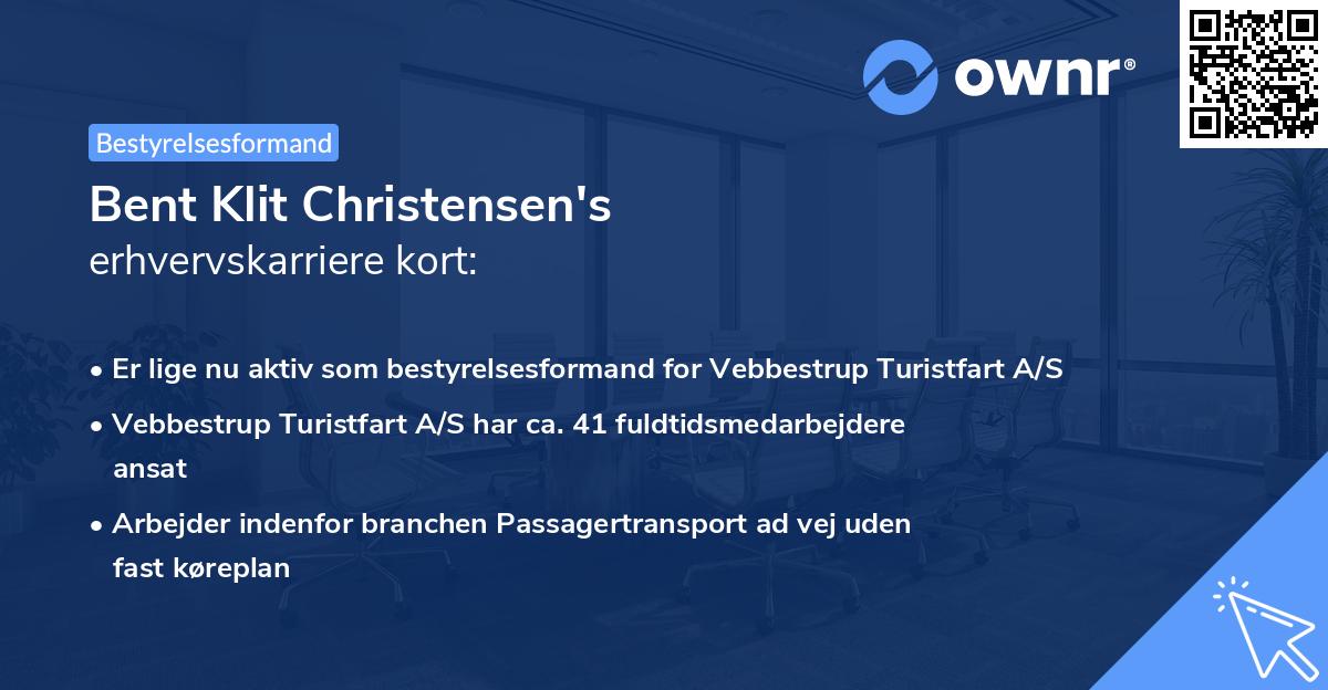 Bent Klit Christensen's erhvervskarriere kort