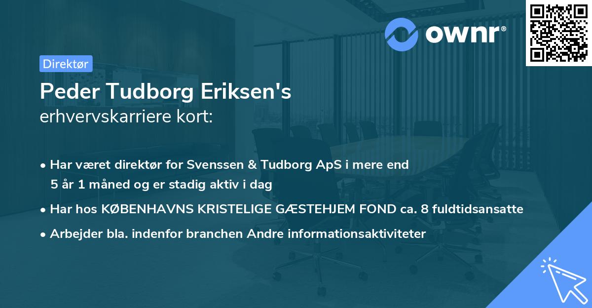Peder Tudborg Eriksen's erhvervskarriere kort