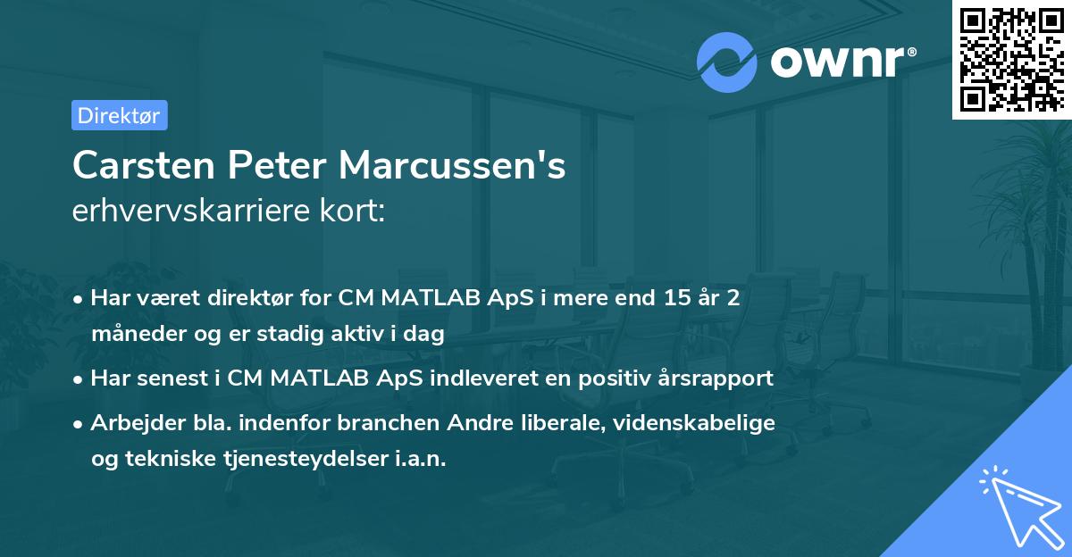 Carsten Peter Marcussen's erhvervskarriere kort