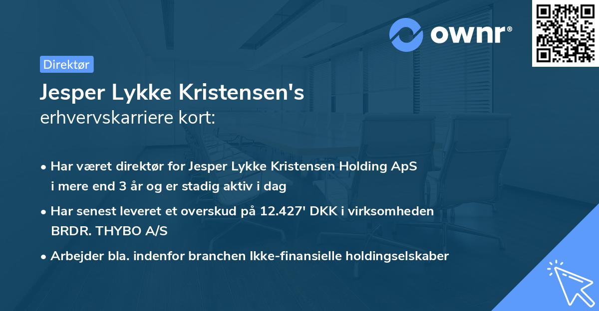 Jesper Lykke Kristensen's erhvervskarriere kort