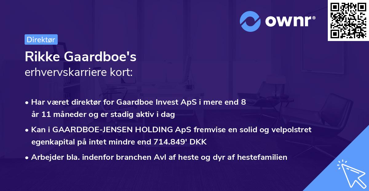 Rikke Gaardboe's erhvervskarriere kort