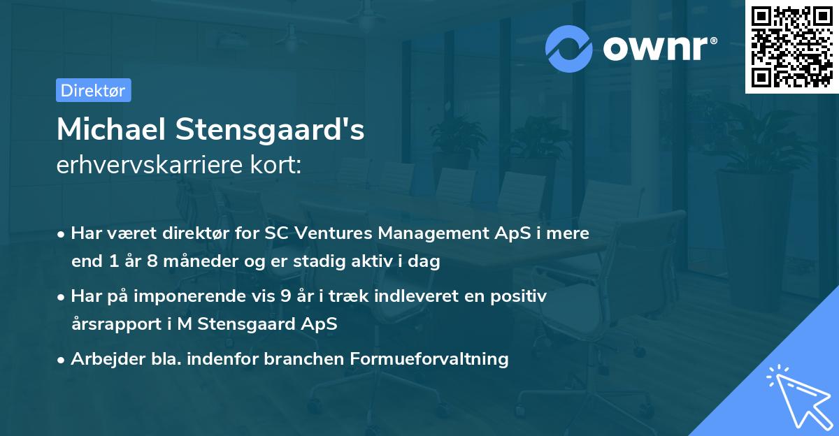 Michael Stensgaard's erhvervskarriere kort