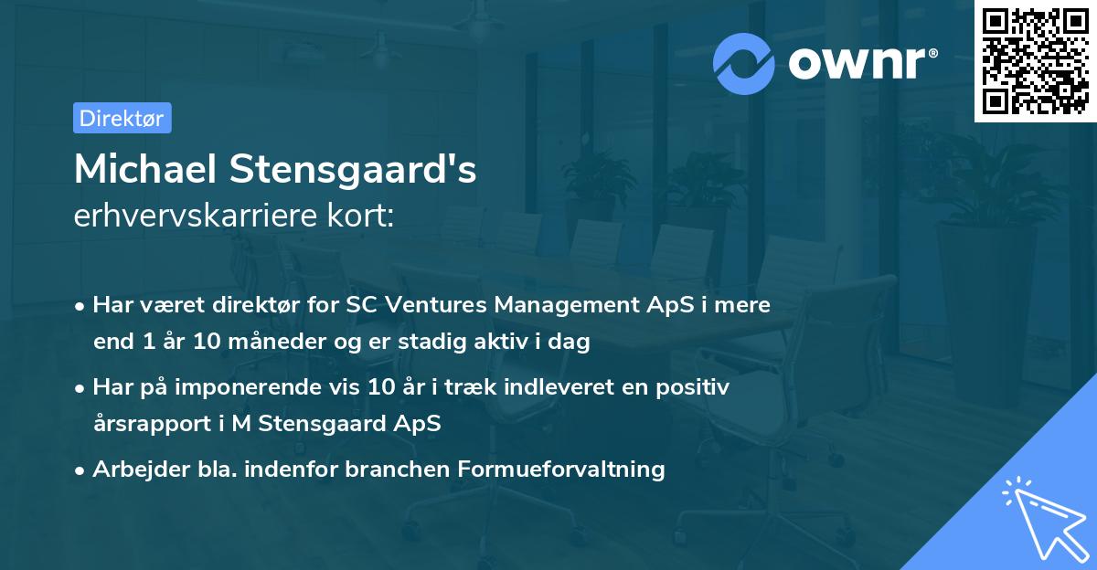 Michael Stensgaard's erhvervskarriere kort