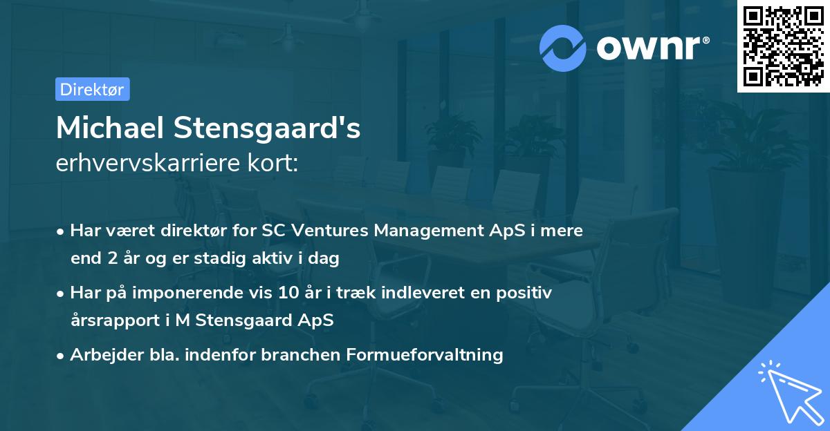 Michael Stensgaard's erhvervskarriere kort