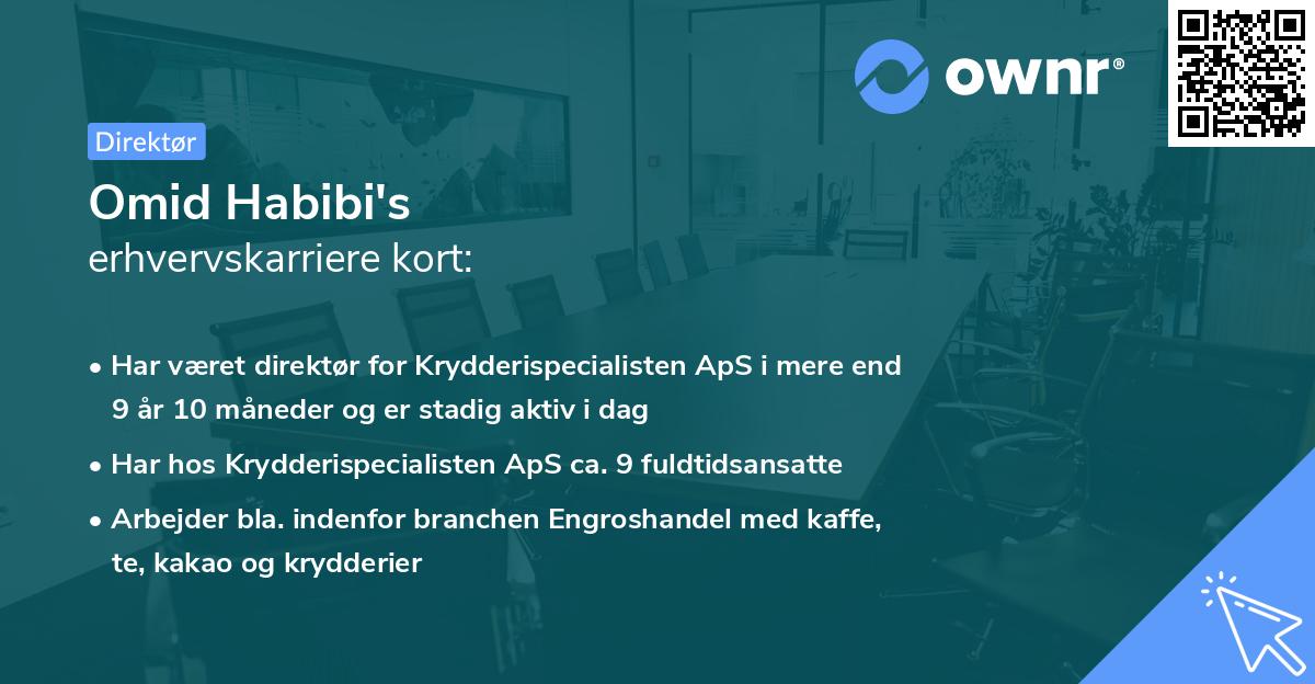 Omid Habibi's erhvervskarriere kort