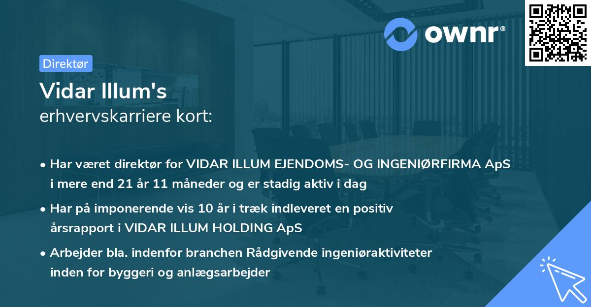 Vidar Illum's erhvervskarriere kort
