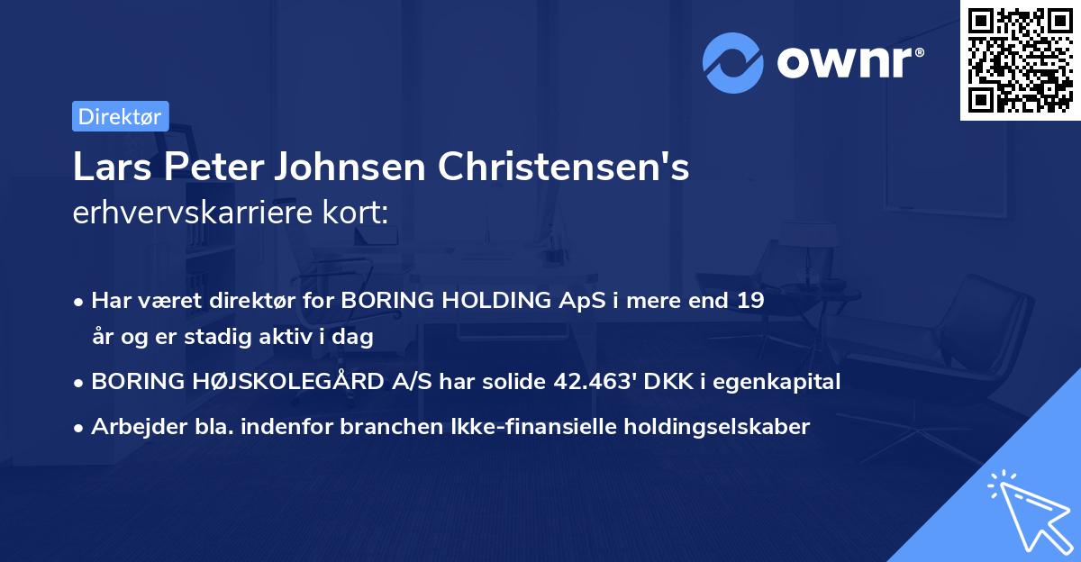Lars Peter Johnsen Christensen's erhvervskarriere kort
