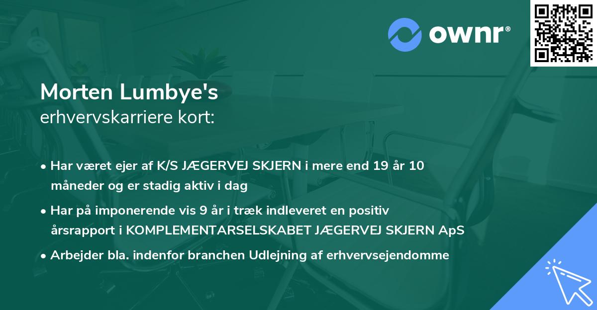 Morten Lumbye's erhvervskarriere kort