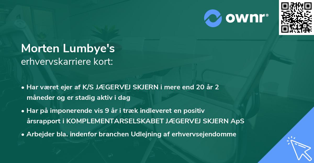 Morten Lumbye's erhvervskarriere kort