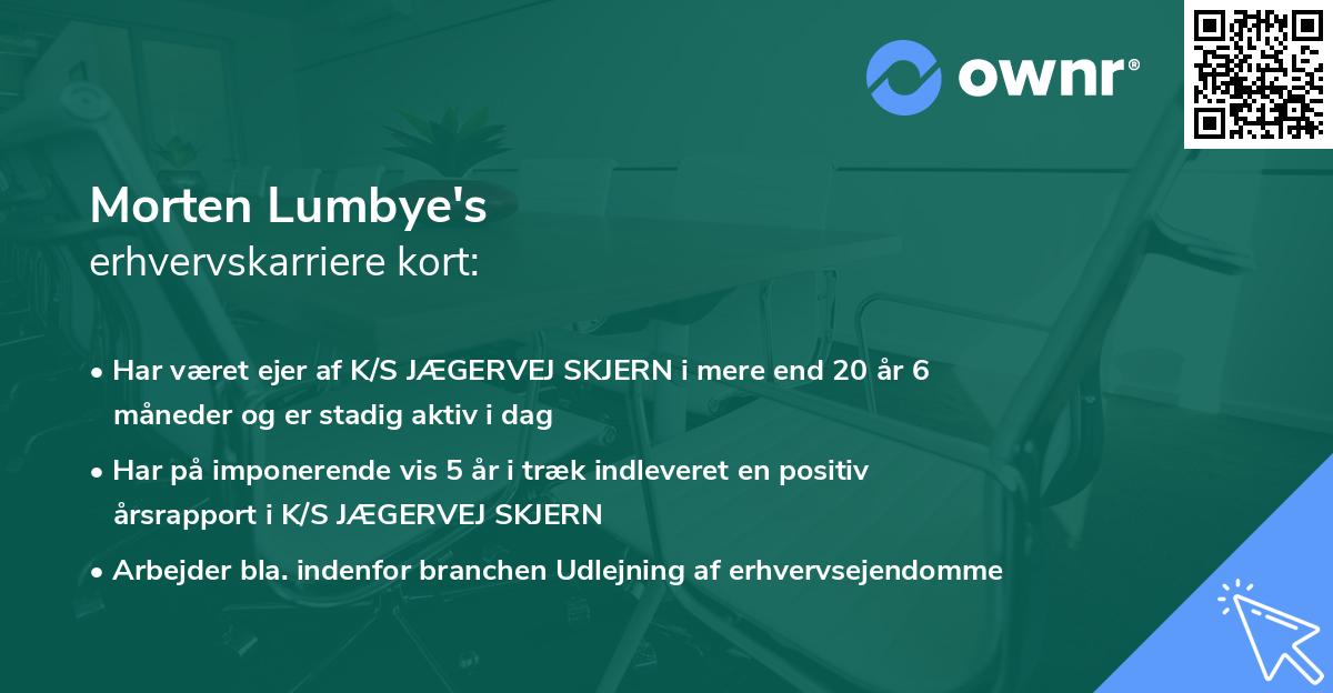 Morten Lumbye's erhvervskarriere kort