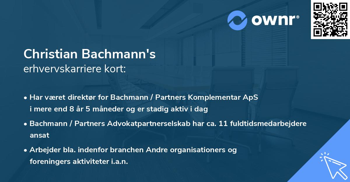 Christian Bachmann's erhvervskarriere kort