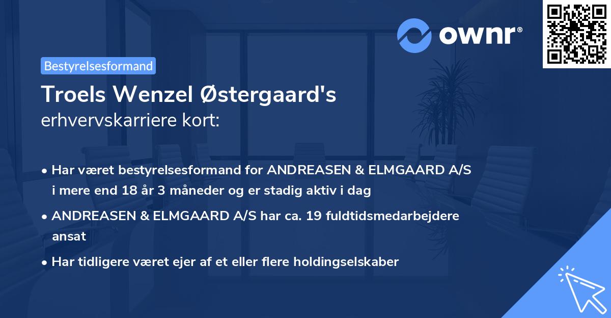 Troels Wenzel Østergaard's erhvervskarriere kort