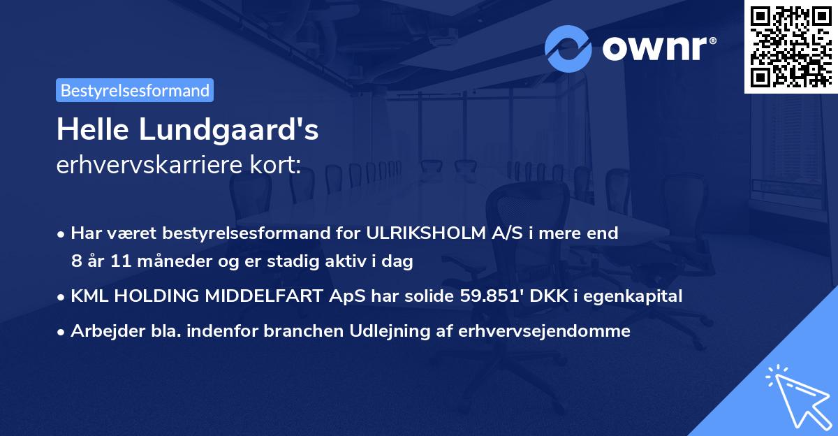 Helle Lundgaard's erhvervskarriere kort