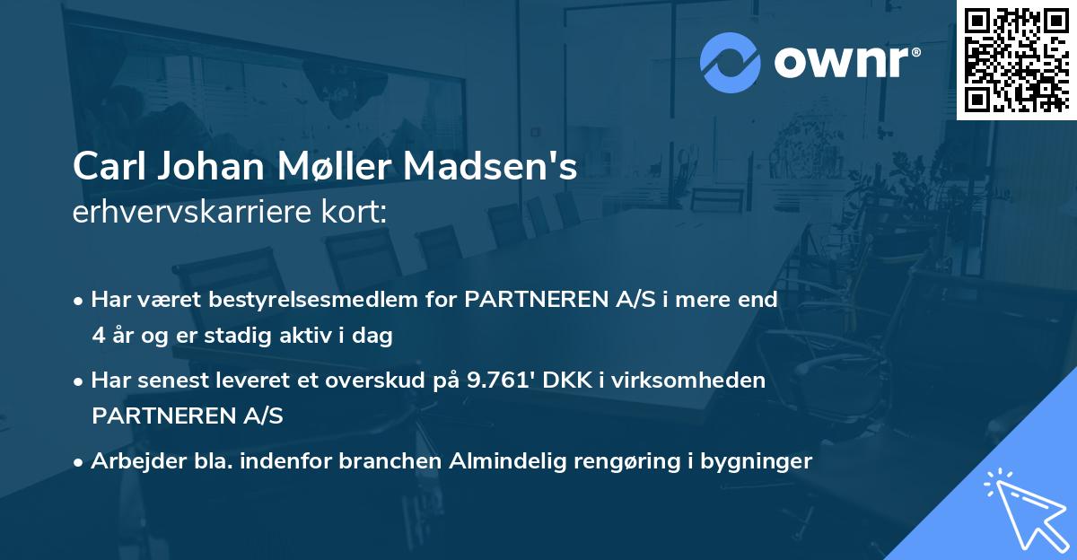 Carl Johan Møller Madsen's erhvervskarriere kort
