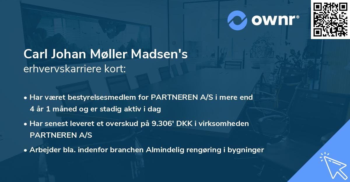 Carl Johan Møller Madsen's erhvervskarriere kort