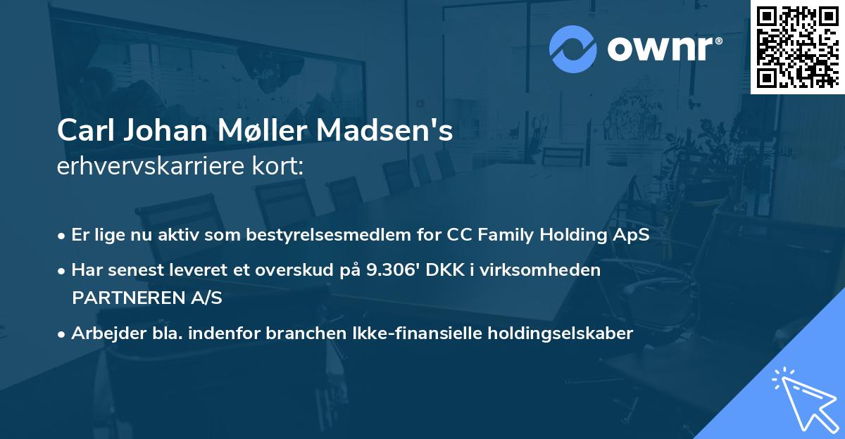 Carl Johan Møller Madsen's erhvervskarriere kort
