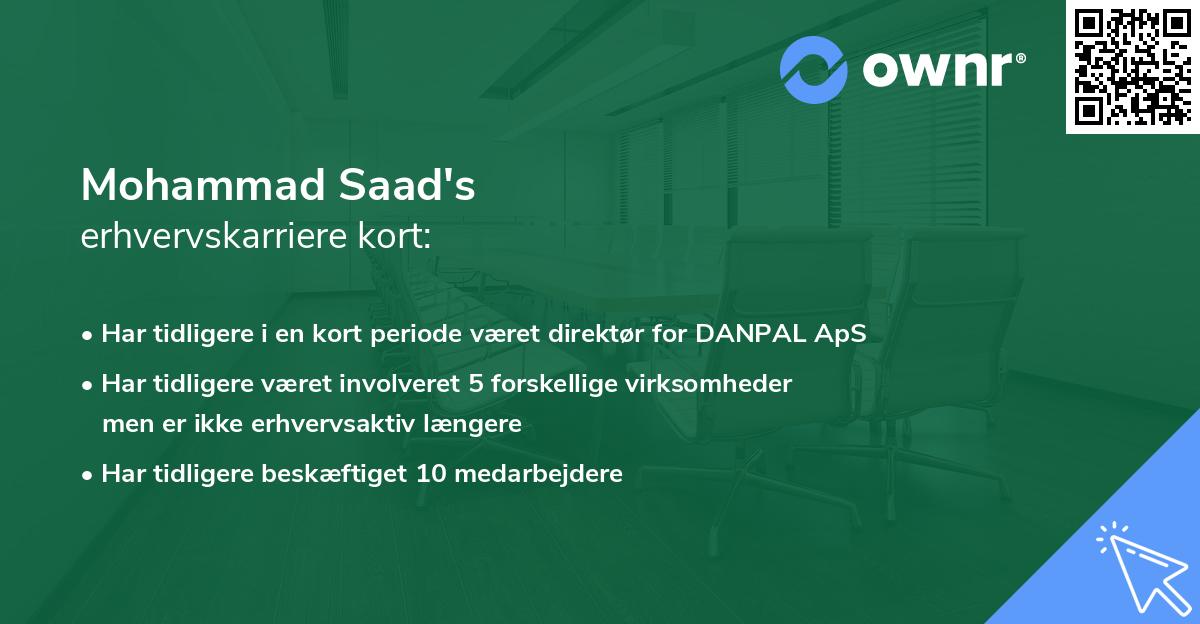 Mohammad Saad's erhvervskarriere kort