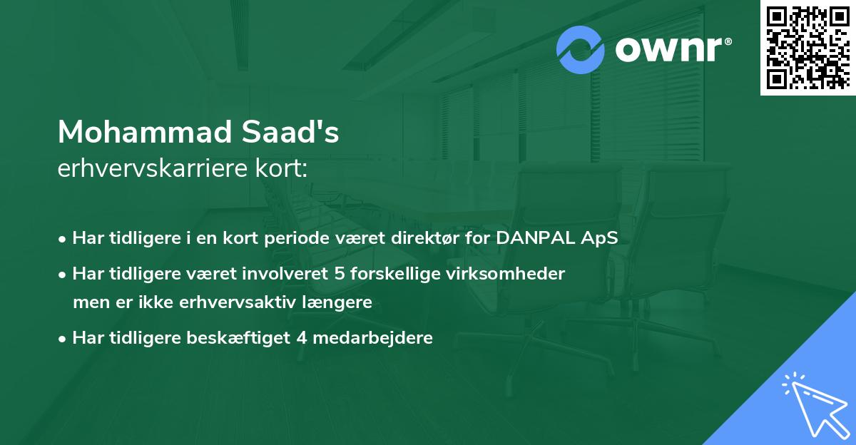 Mohammad Saad's erhvervskarriere kort
