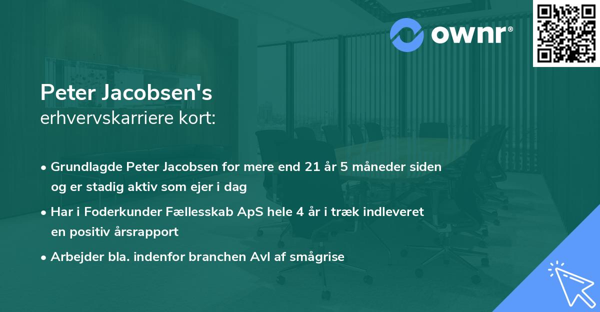 Peter Jacobsen's erhvervskarriere kort