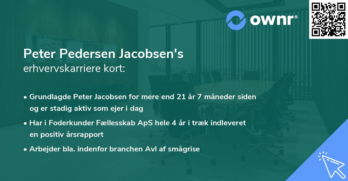Peter Pedersen Jacobsen's erhvervskarriere kort