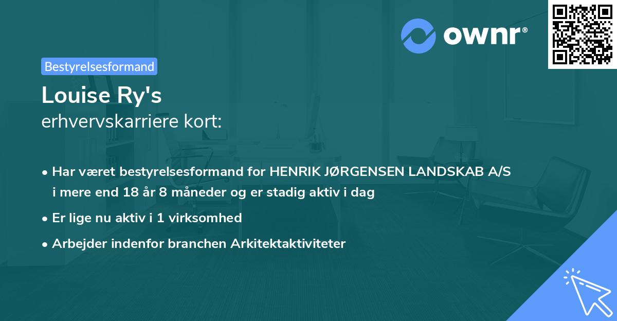 Louise Ry's erhvervskarriere kort