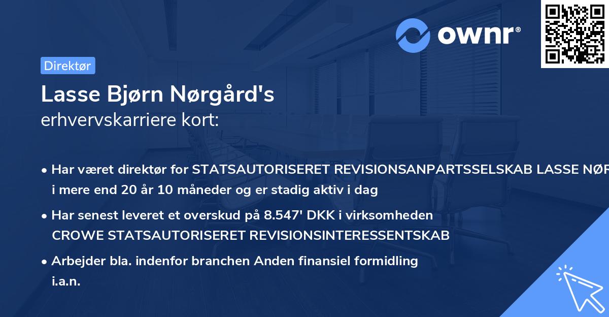 Lasse Bjørn Nørgård's erhvervskarriere kort
