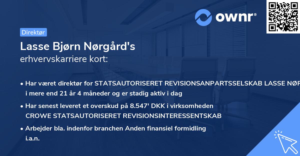 Lasse Bjørn Nørgård's erhvervskarriere kort