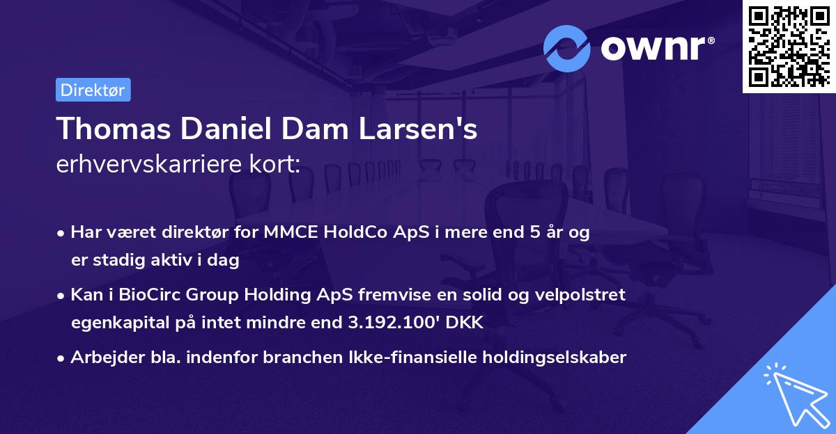 Thomas Daniel Dam Larsen's erhvervskarriere kort
