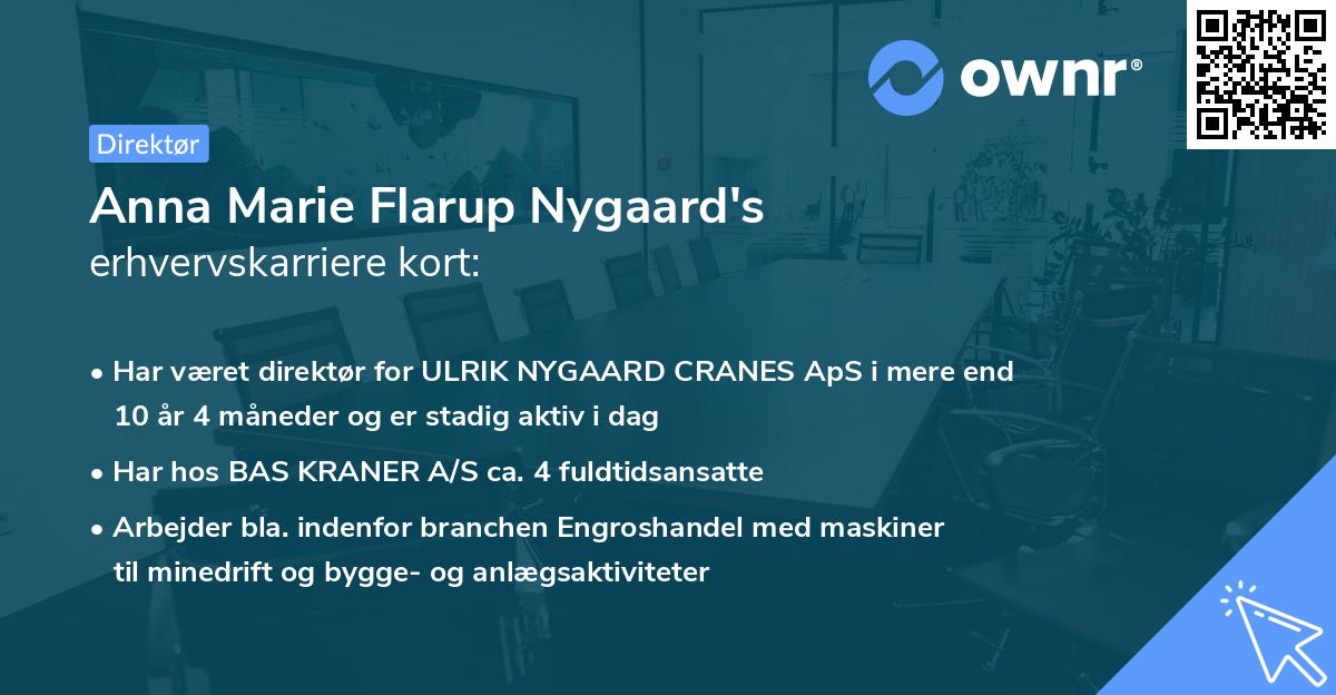 Anna Marie Flarup Nygaard's erhvervskarriere kort