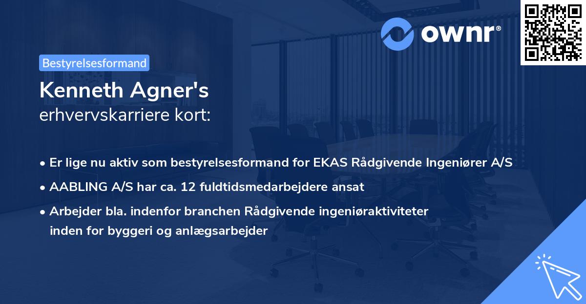 Kenneth Agner's erhvervskarriere kort