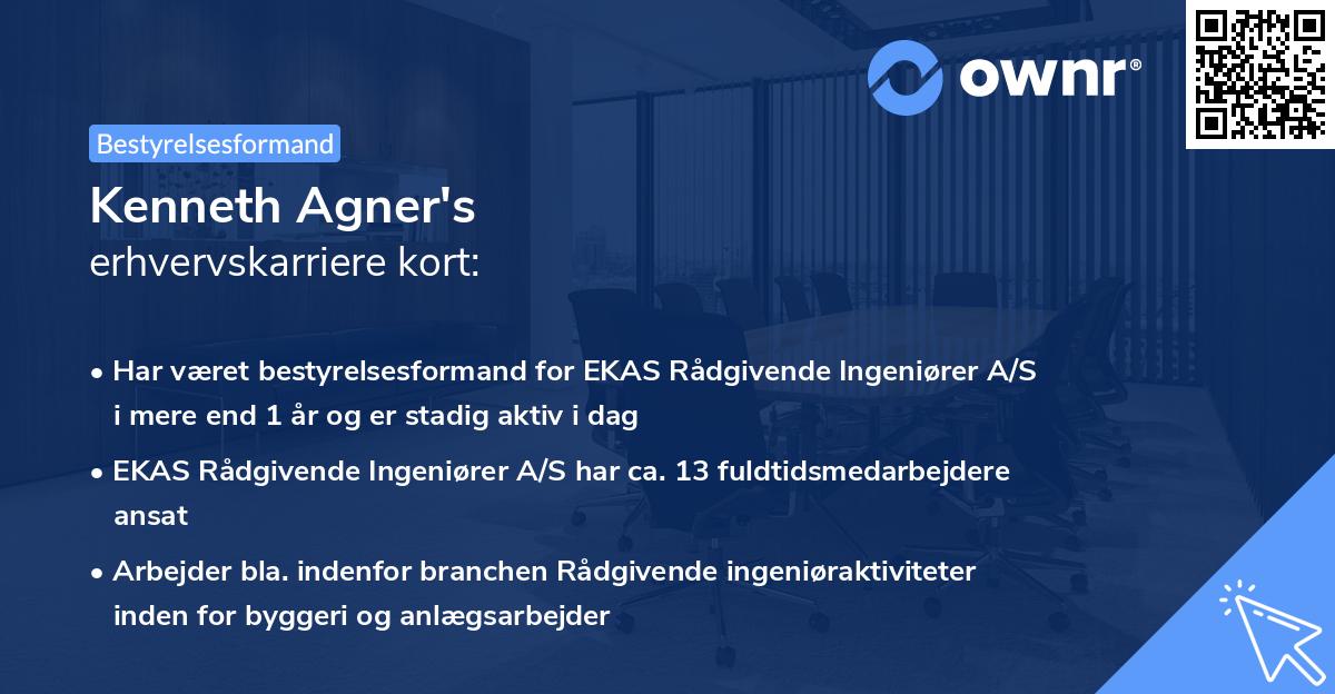 Kenneth Agner's erhvervskarriere kort