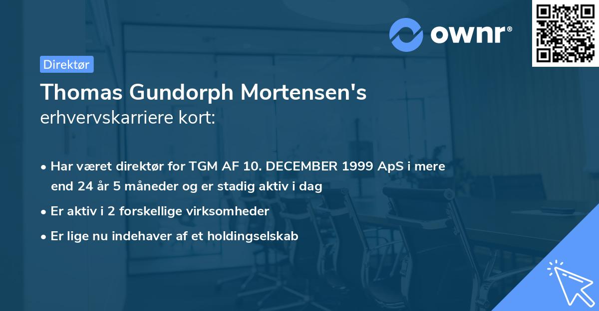Thomas Gundorph Mortensen's erhvervskarriere kort