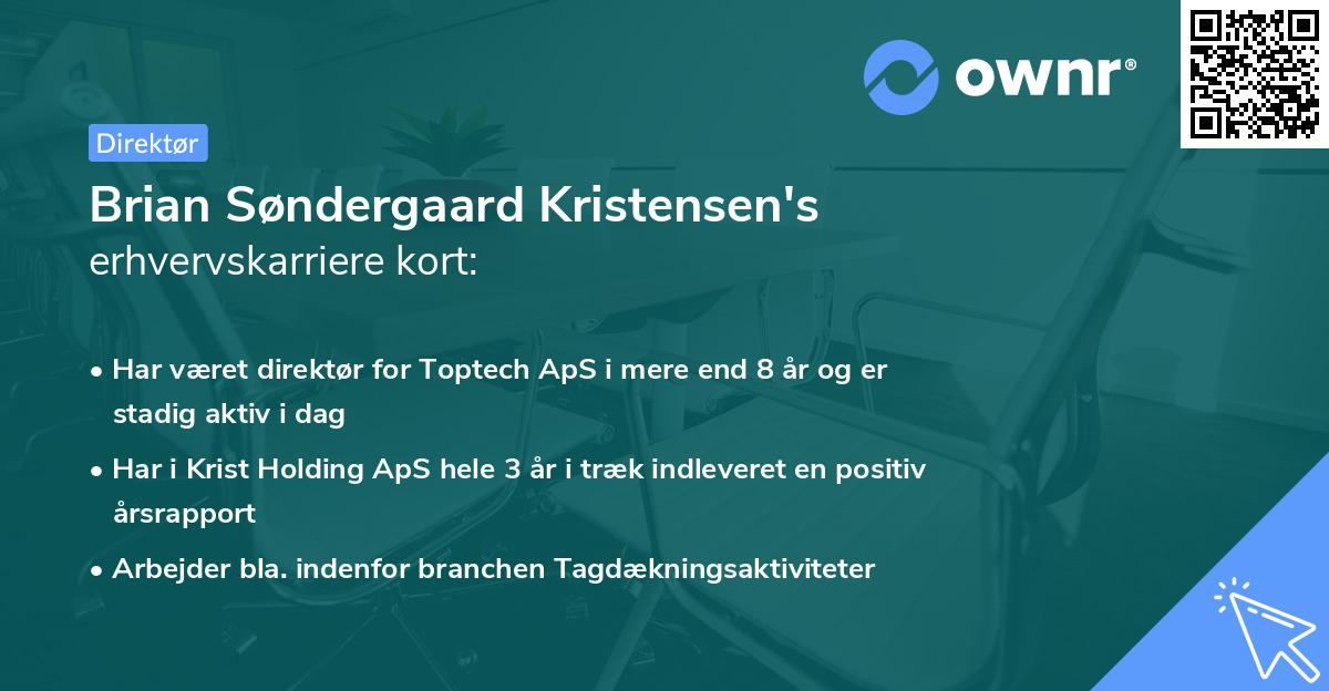 Brian Søndergaard Kristensen's erhvervskarriere kort