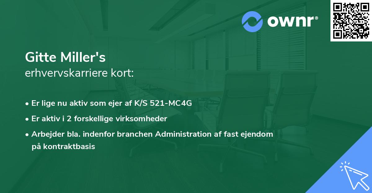Gitte Miller's erhvervskarriere kort