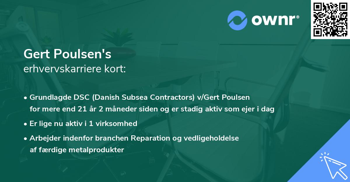Gert Poulsen's erhvervskarriere kort
