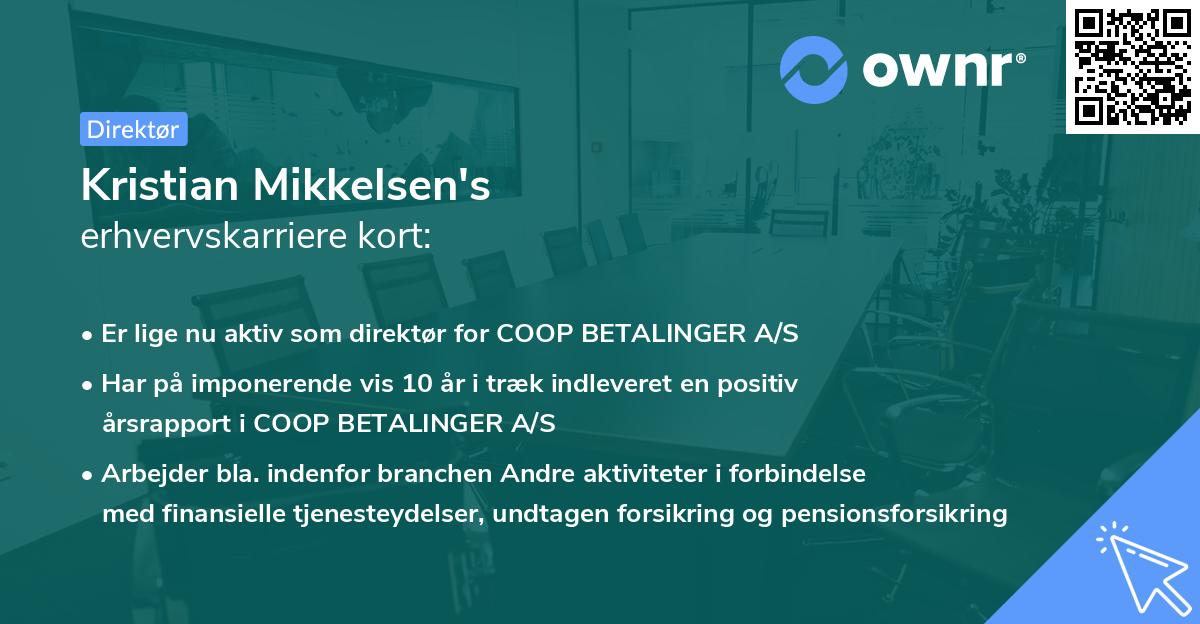 Kristian Mikkelsen's erhvervskarriere kort