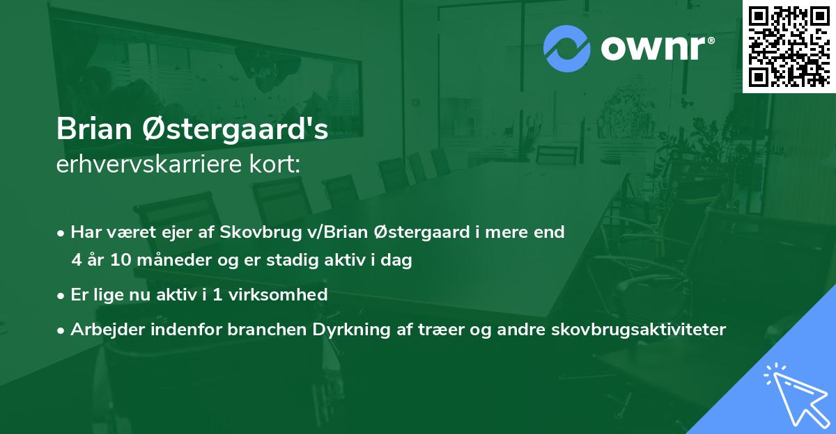 Brian Østergaard's erhvervskarriere kort