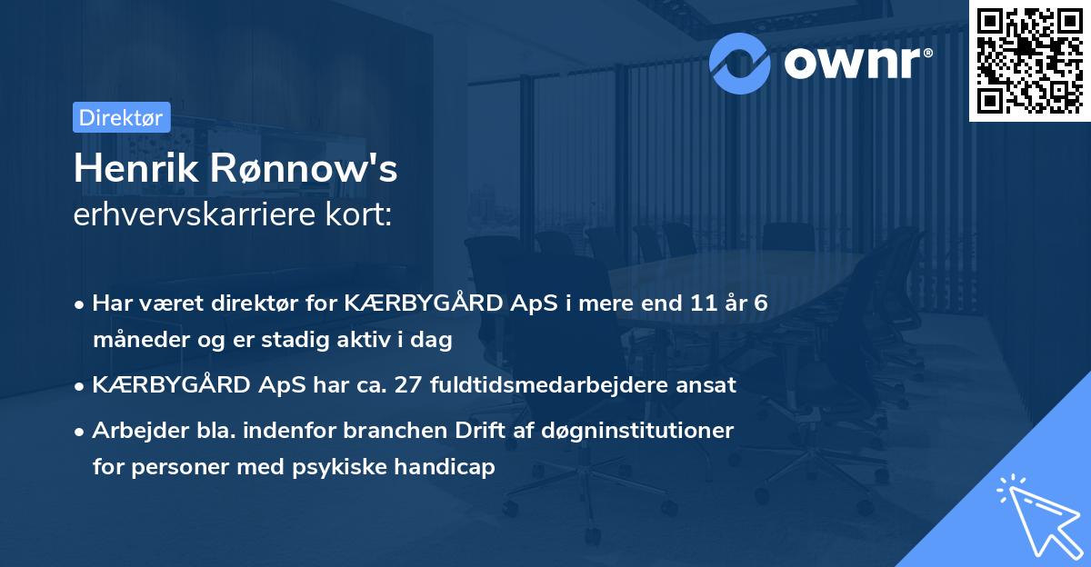 Henrik Rønnow's erhvervskarriere kort