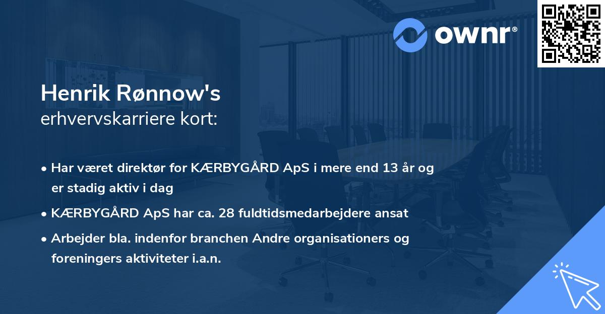 Henrik Rønnow's erhvervskarriere kort