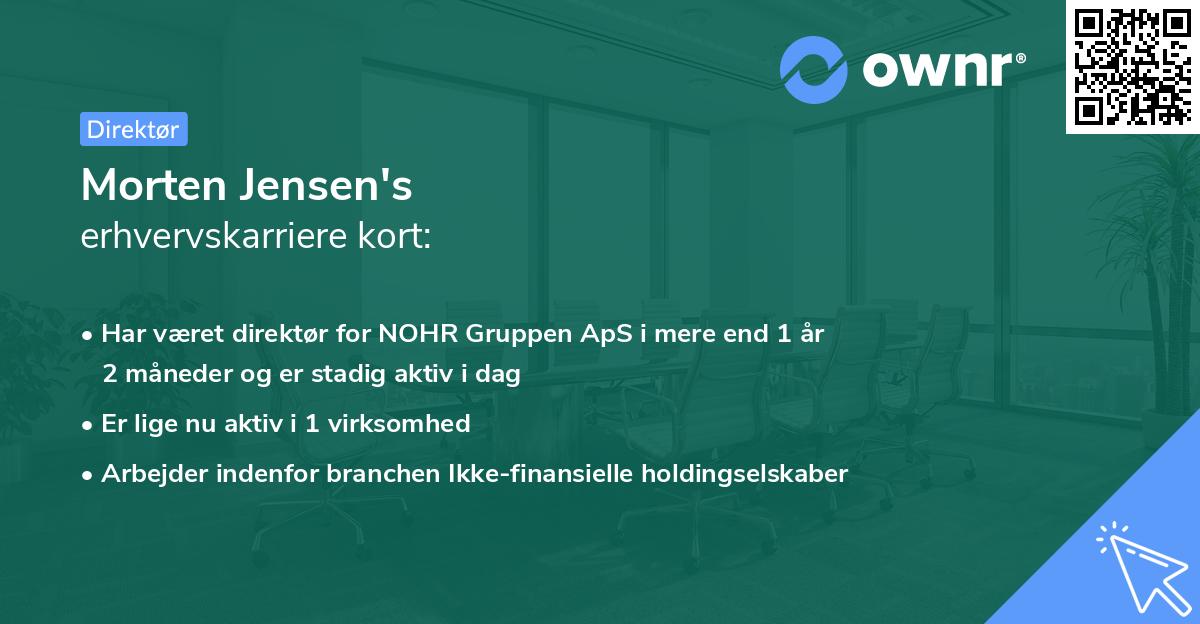 Morten Jensen's erhvervskarriere kort