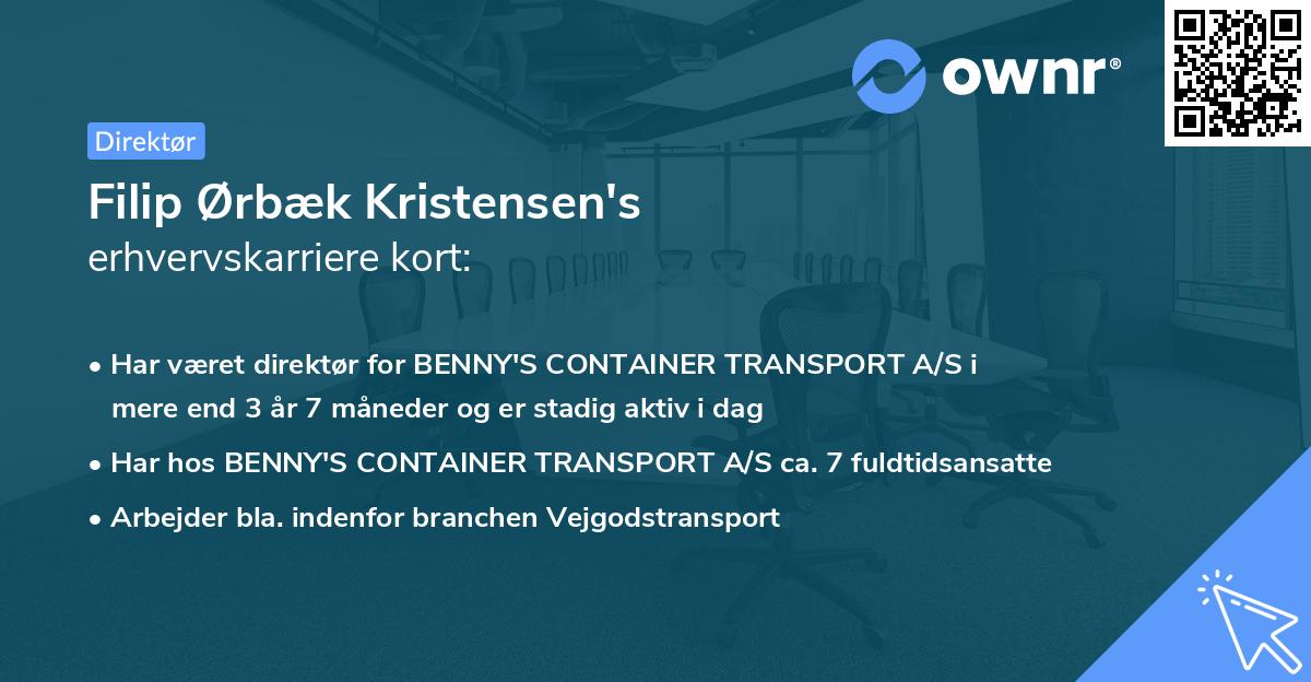 Filip Ørbæk Kristensen's erhvervskarriere kort