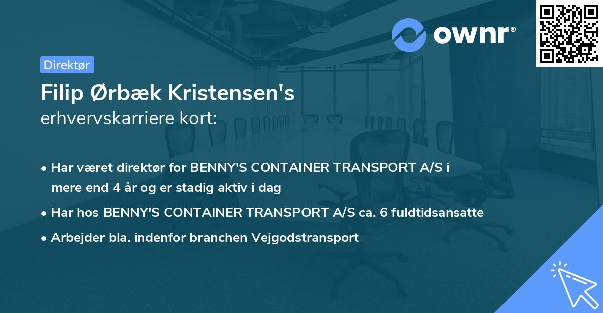 Filip Ørbæk Kristensen's erhvervskarriere kort