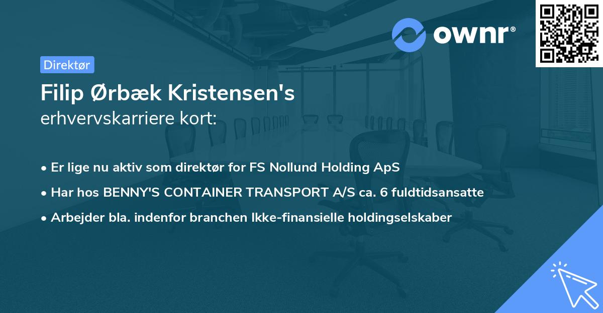 Filip Ørbæk Kristensen's erhvervskarriere kort