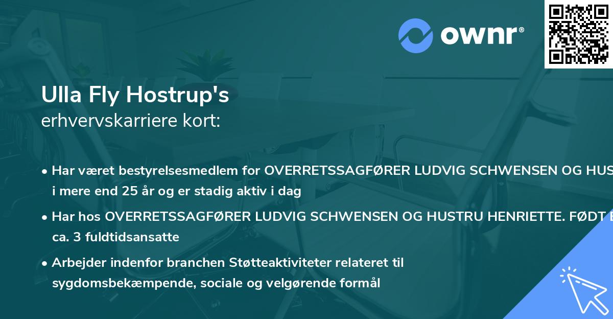Ulla Fly Hostrup's erhvervskarriere kort