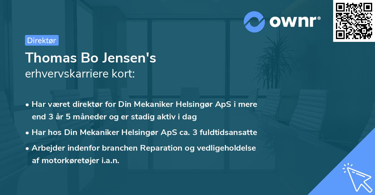 Thomas Bo Jensen's erhvervskarriere kort