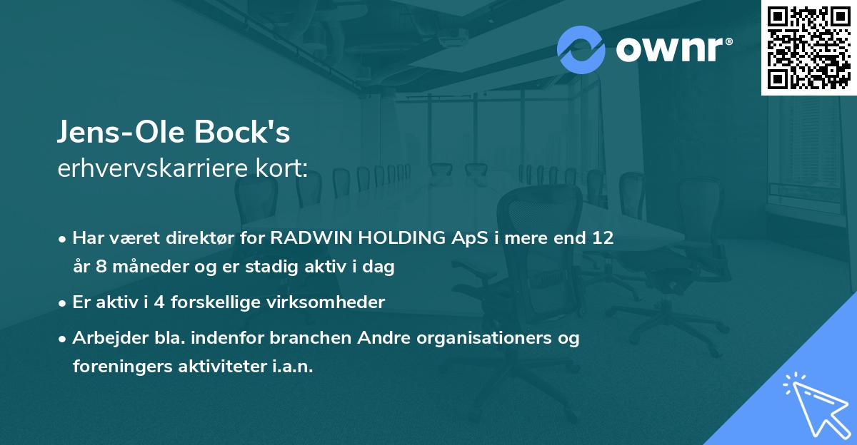 Jens-Ole Bock's erhvervskarriere kort