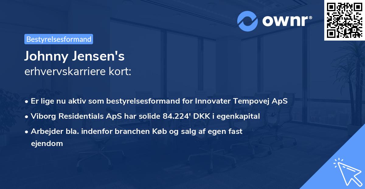 Johnny Jensen's erhvervskarriere kort